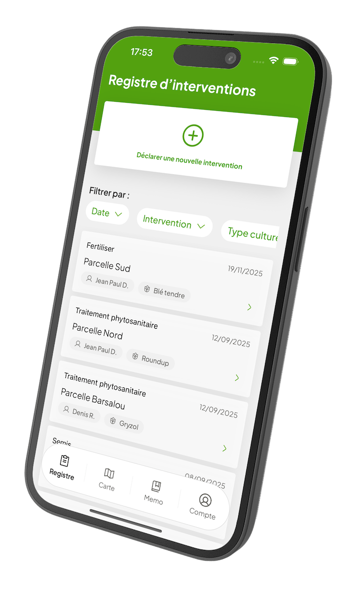 Registre Phytosanitaire aux normes pour le janvier 2026 | App Phyz