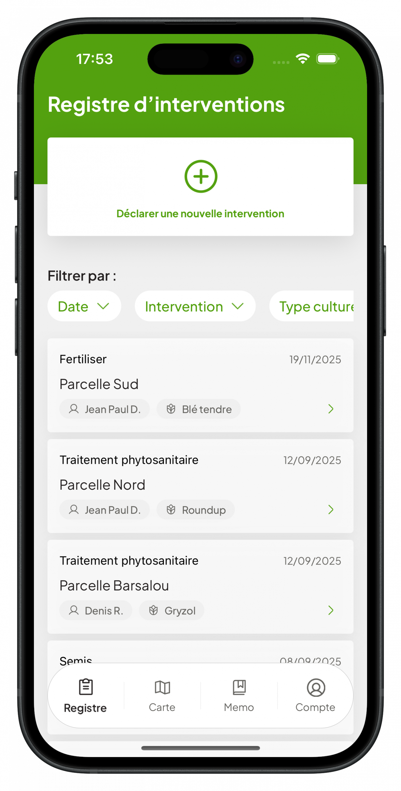Registre phytosanitaire dans une application mobile en toute simplicité
