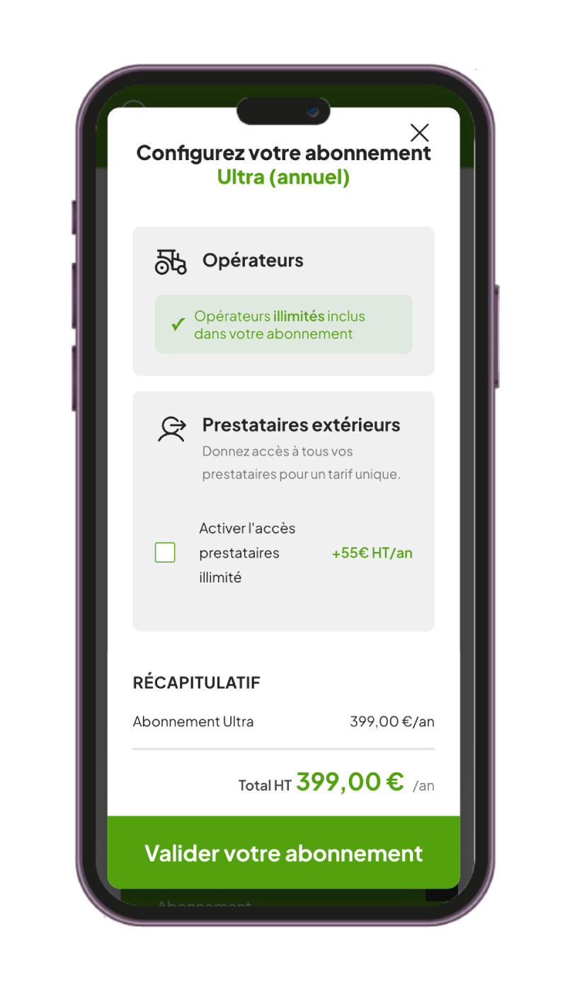 Offre Ultra de Phyz qui permet la gestion des ETA dans le cadre du registre Phytosanitaire Numérique