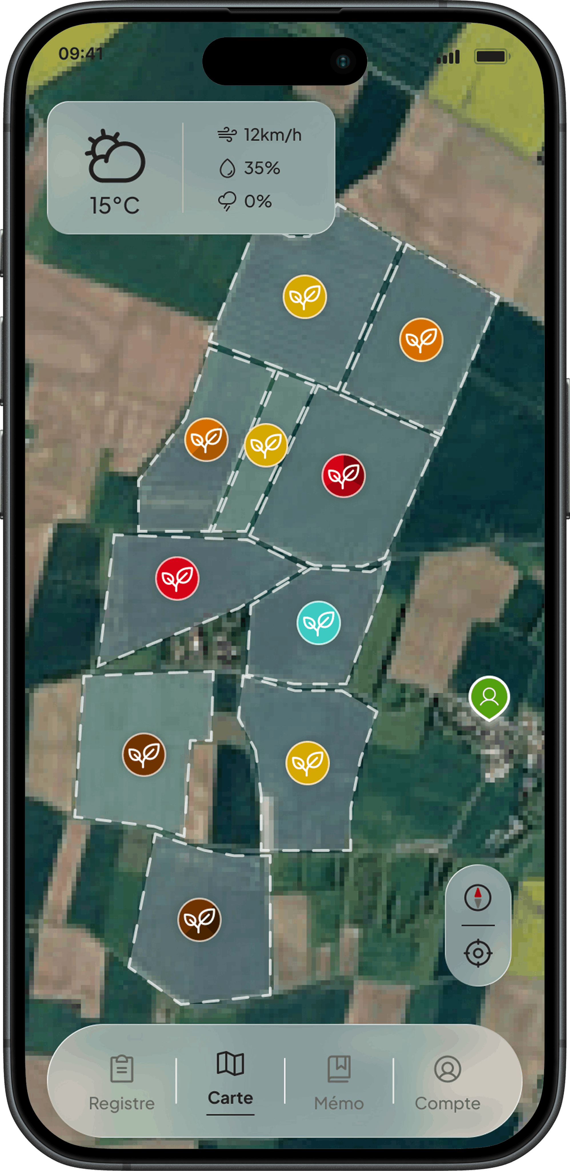 Capture écran de l'applicartion mobile de registre phytosanitaire Phyz