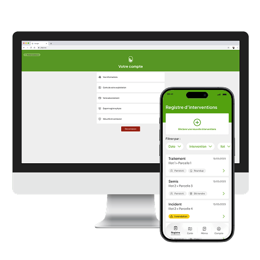 Compte web et application Phyz sur ordinateur et smartphone