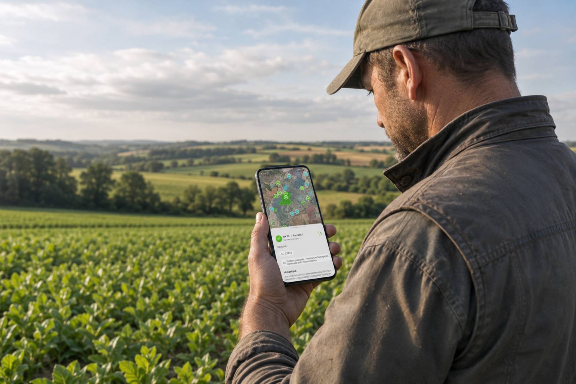 Agriculteur utilisant Phyz dans son champs basé dans le sudouest